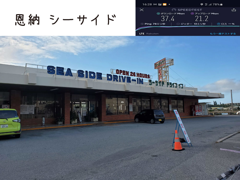 沖縄 楽天モバイル 通信速度 電波 恩納