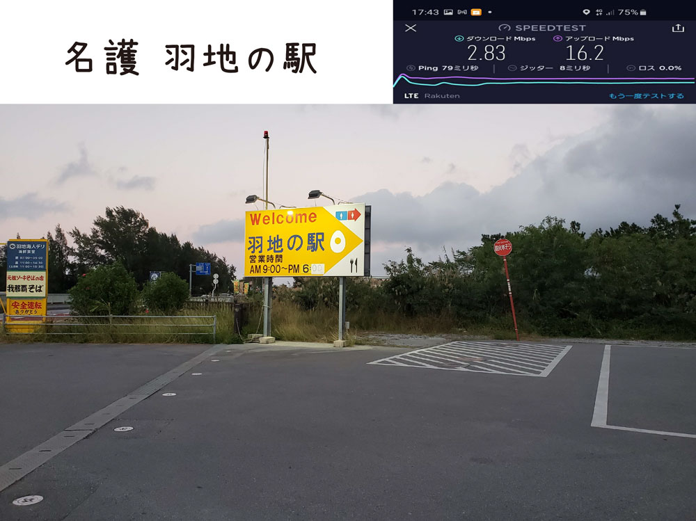沖縄 楽天モバイル 通信速度 電波 北部